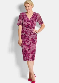 Mesh-Kleid in Wickeloptik