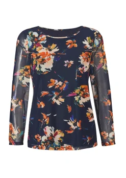 Mesh-Shirt im floralem Druck