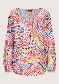 Multicolor-Bluse mit Tupfen