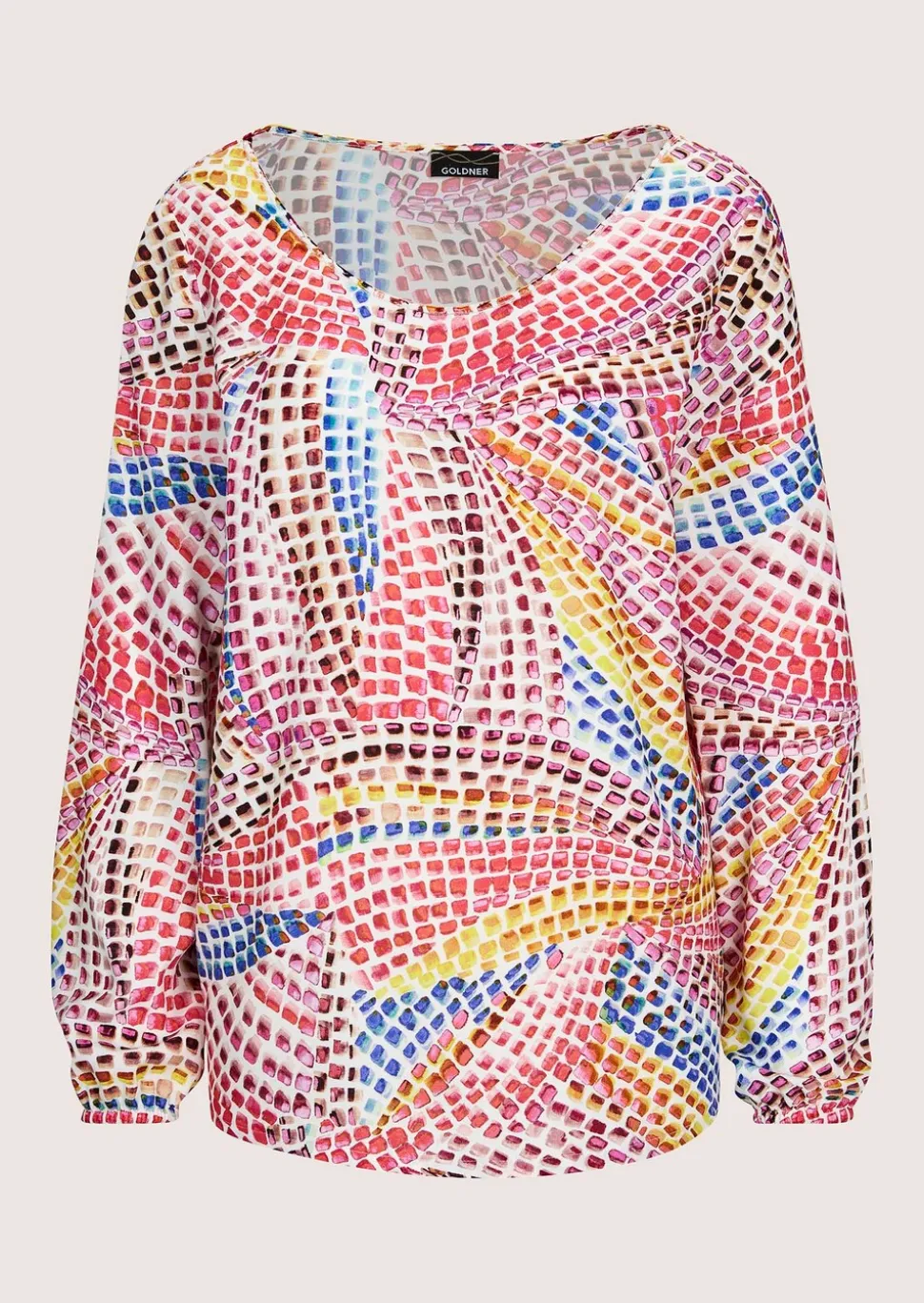 Multicolor-Bluse mit Tupfen