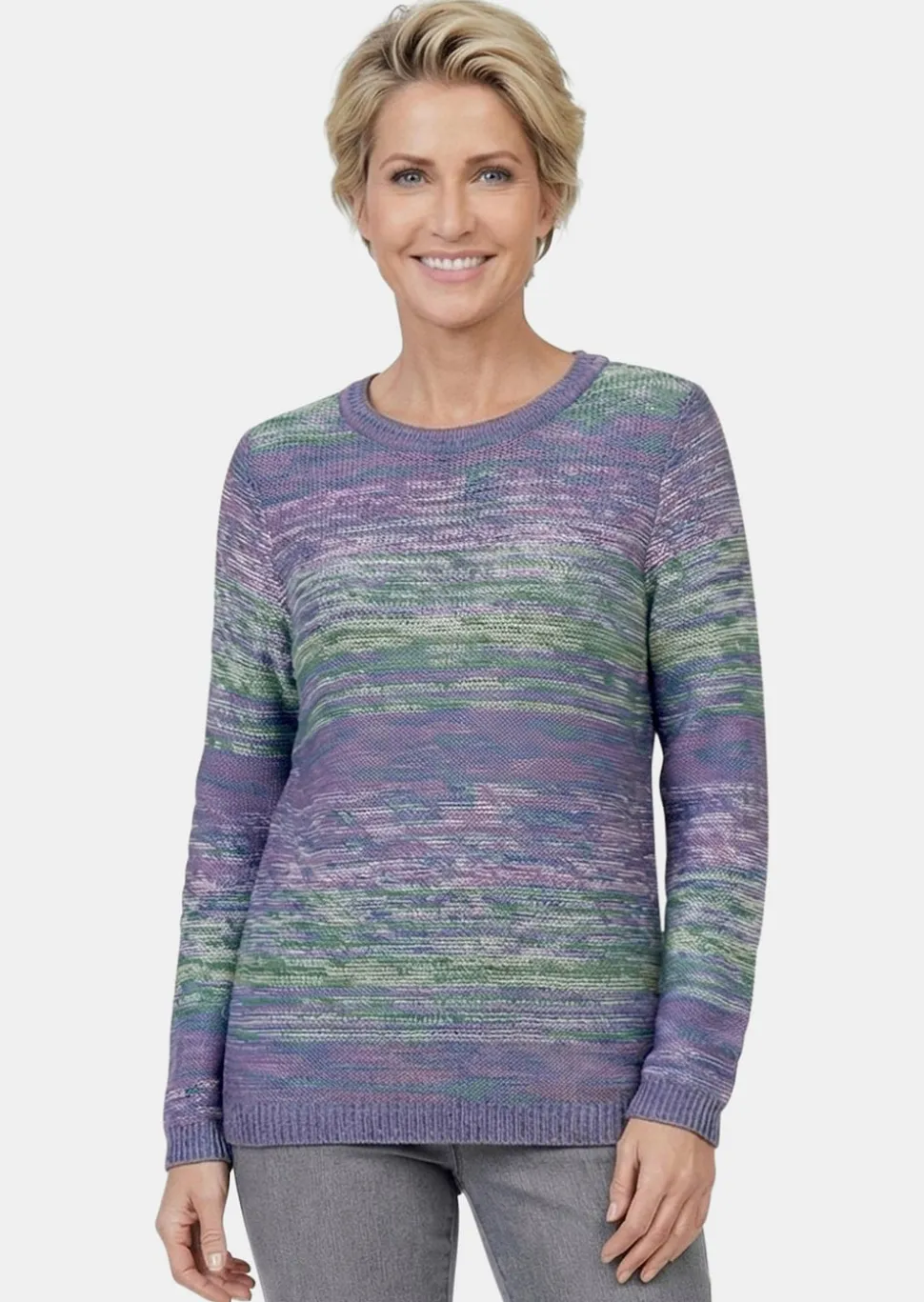 Multicolor-Pullover mit erfrischendem Farbverlauf