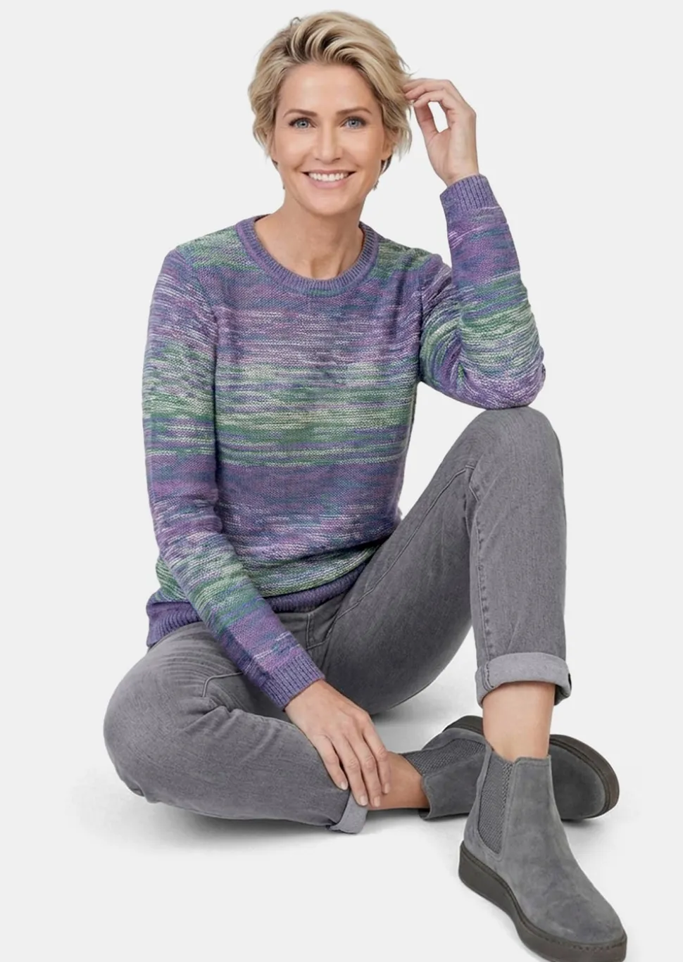 Multicolor-Pullover mit erfrischendem Farbverlauf