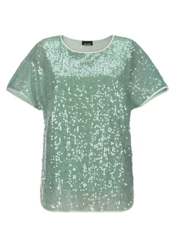 Paillettenbluse mit Top aus Viskose-Satin