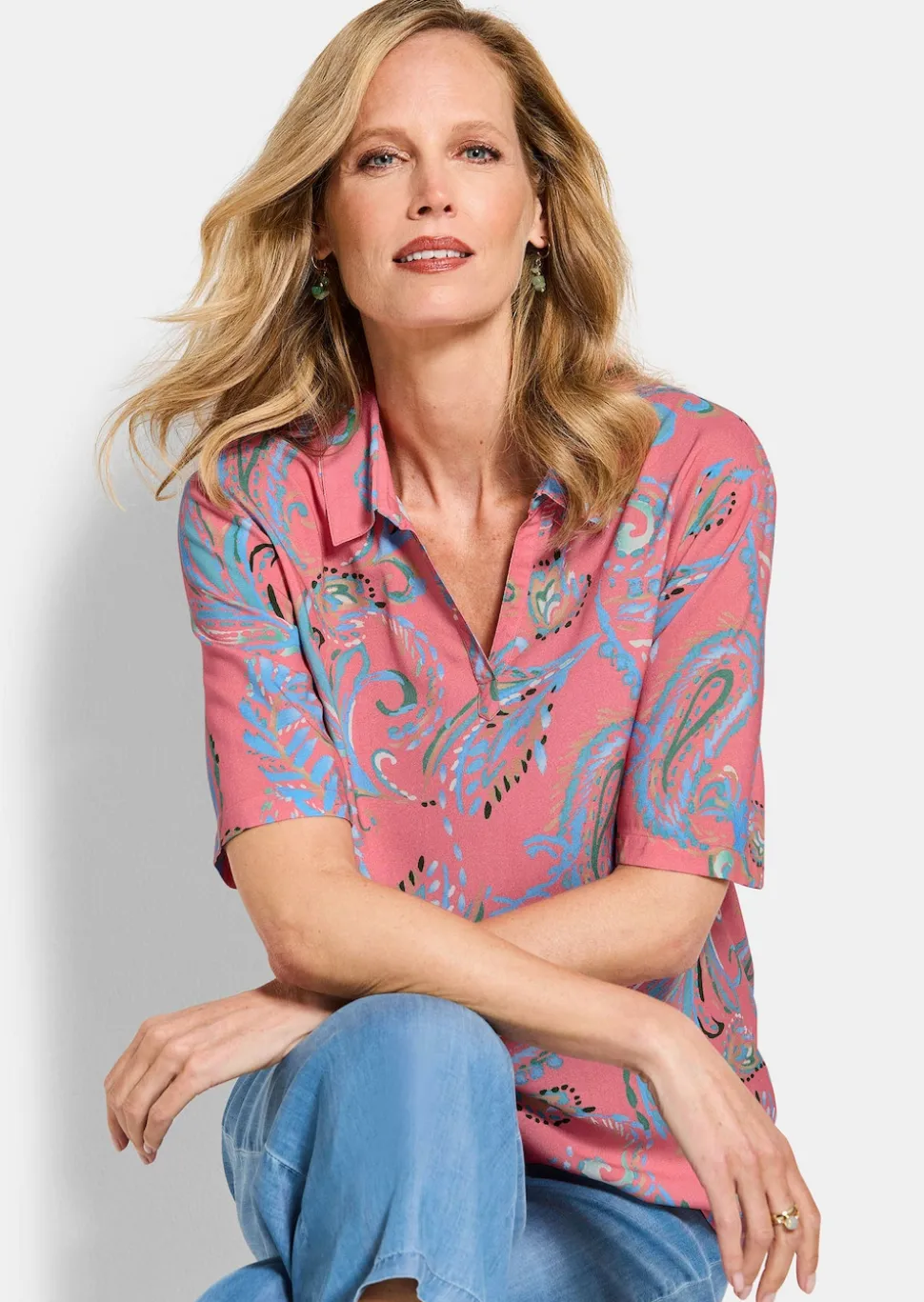 Paisley-Bluse aus reiner Viskose