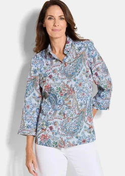 Paisley-Bluse mit Hemdkragen
