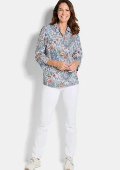 Paisley-Bluse mit Hemdkragen