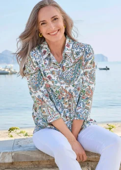 Paisley-Bluse mit Hemdkragen