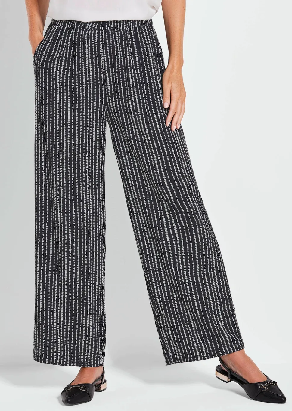 Palazzo-Hose VERA in Streifen-Tupfen-Optik