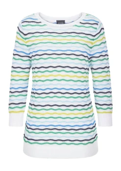 Pflegeleichter Strickpullover mit Wellenmuster