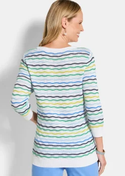 Pflegeleichter Strickpullover mit Wellenmuster