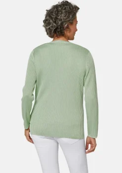 Pflegeleichte Strickjacke in hochwertiger Rippenstruktur