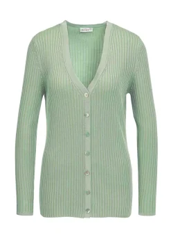 Pflegeleichte Strickjacke in hochwertiger Rippenstruktur