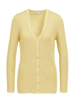 Pflegeleichte Strickjacke in hochwertiger Rippenstruktur