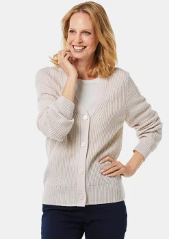 Pflegeleichte Strickjacke in hochwertiger Rippenstruktur
