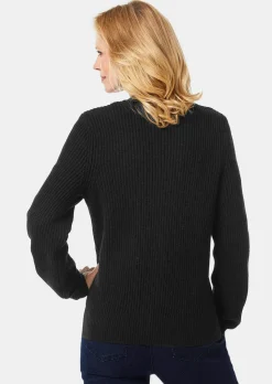 Pflegeleichte Strickjacke in hochwertiger Rippenstruktur