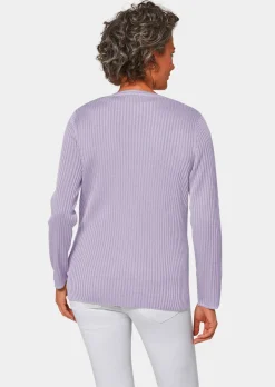 Pflegeleichte Strickjacke in hochwertiger Rippenstruktur