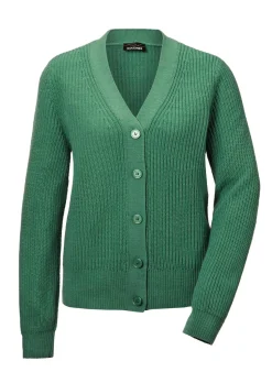 Pflegeleichte Strickjacke in hochwertiger Rippenstruktur