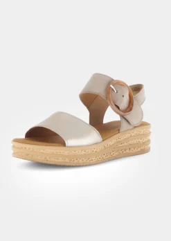 Plateau-Sandalen aus echtem Leder