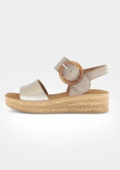 Plateau-Sandalen aus echtem Leder