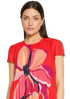 Plisseekleid mit Blütendruck