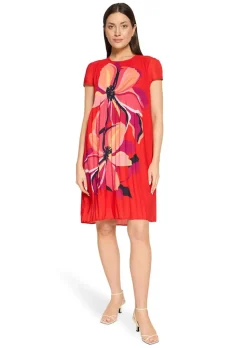 Plisseekleid mit Blütendruck