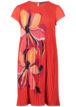 Plisseekleid mit Blütendruck