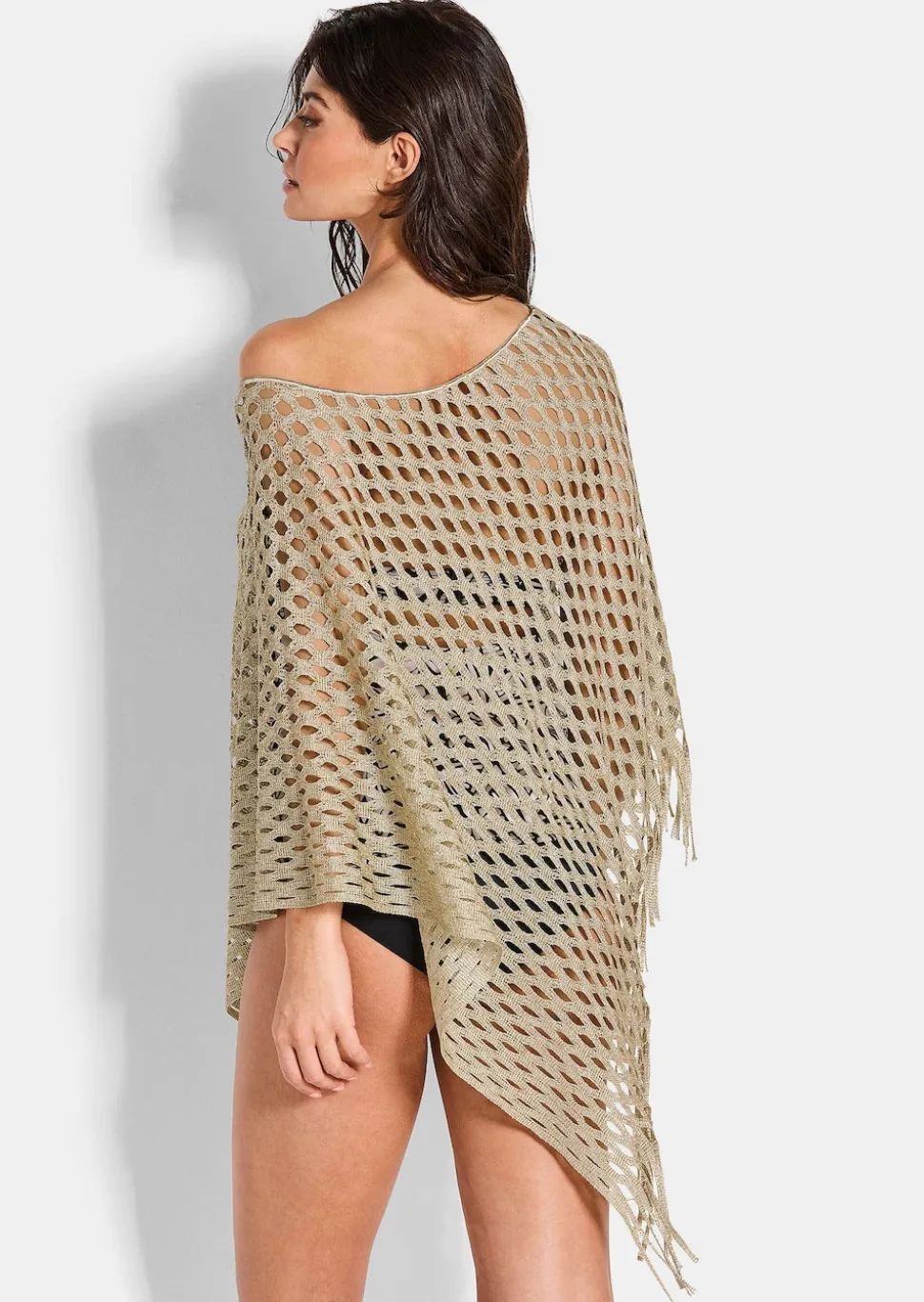 Poncho in Häkel-Optik