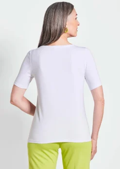 Printshirt mit Stickerei