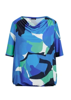Printshirt mit Wasserfallausschnitt