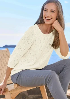 Pullover aus Baumwolle mit 3/4-Ärmeln