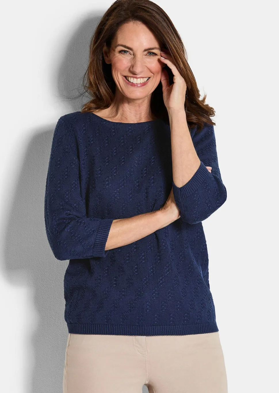 Pullover aus Baumwolle mit 3/4-Ärmeln