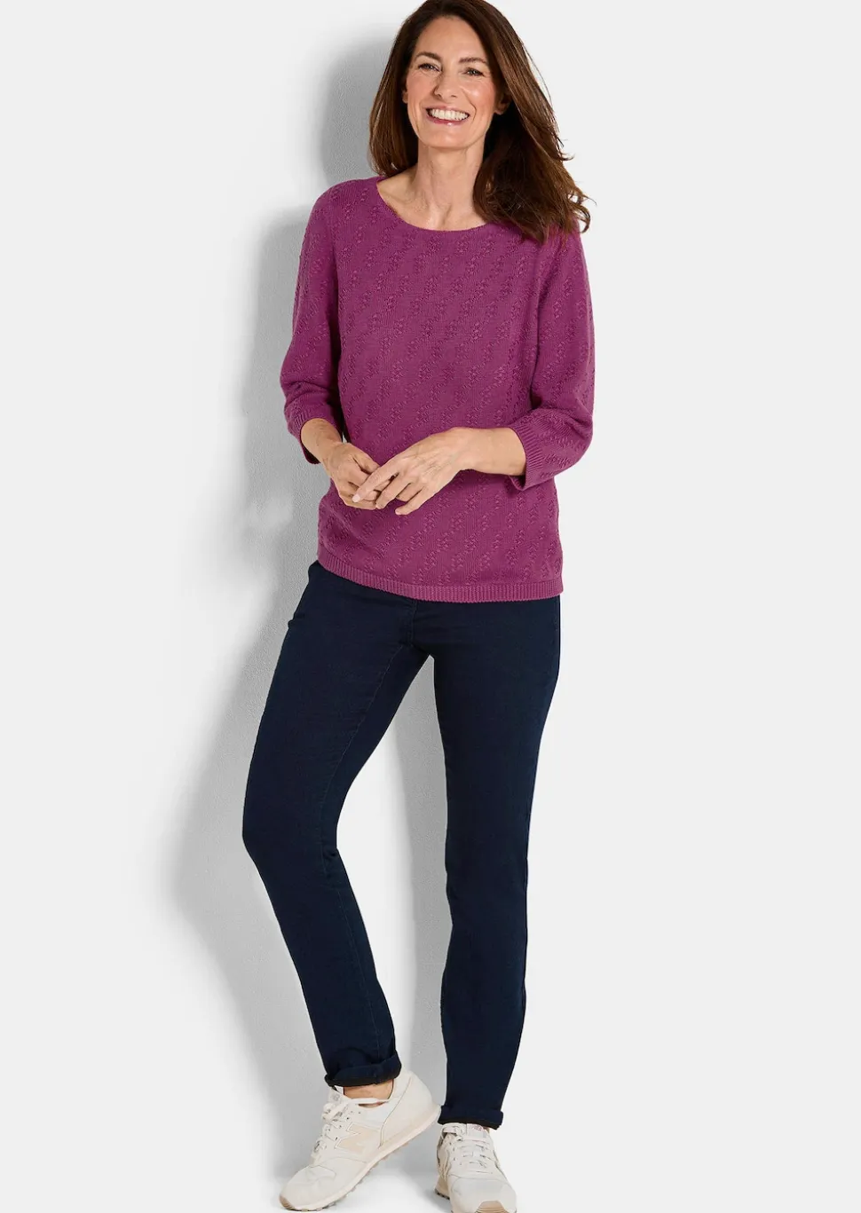 Pullover aus Baumwolle mit 3/4-Ärmeln