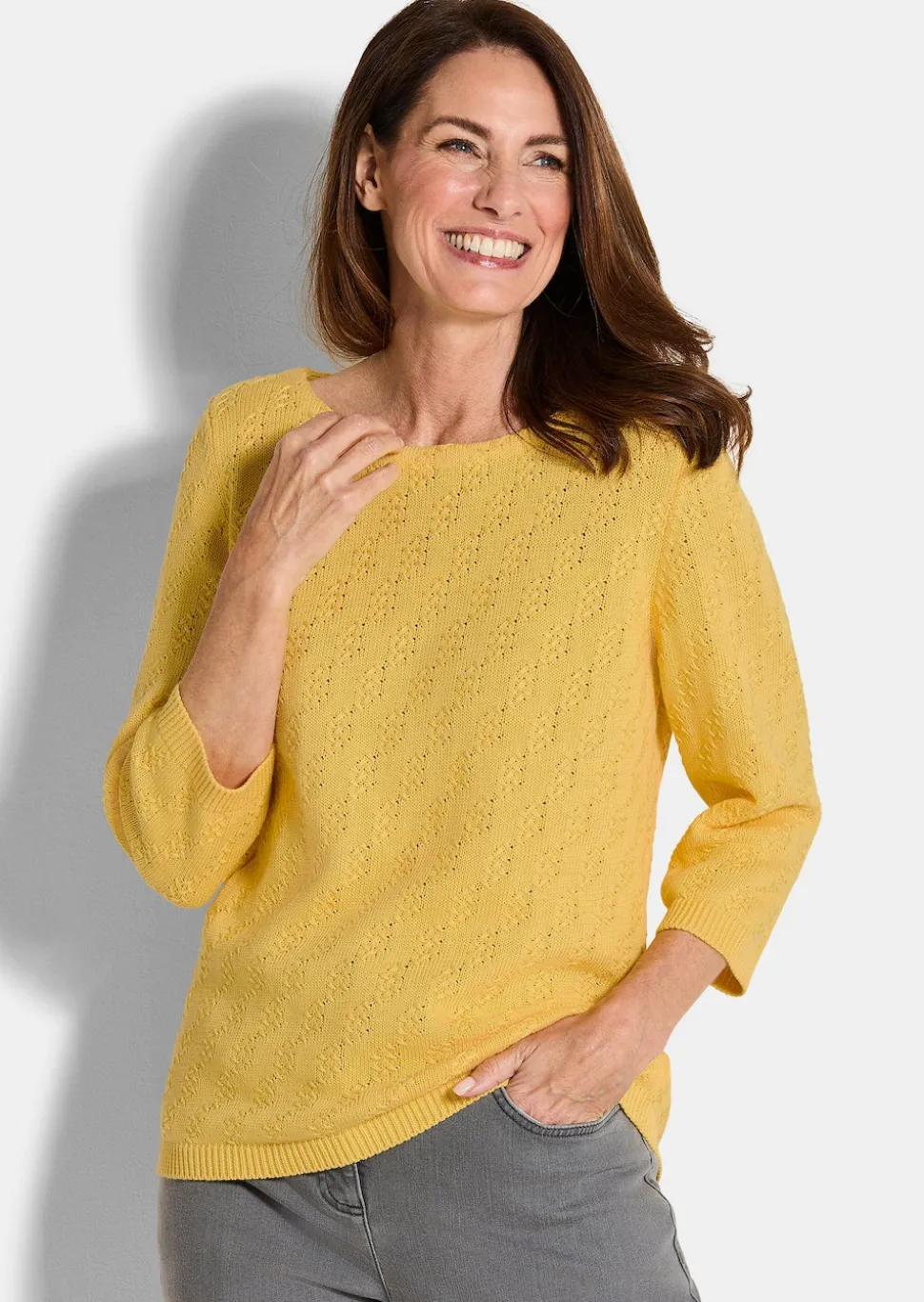 Pullover aus Baumwolle mit 3/4-Ärmeln