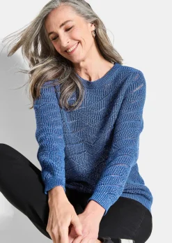 Pullover mit Ajour und Rippenstrick