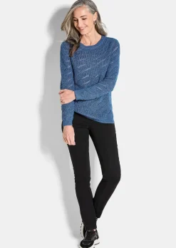 Pullover mit Ajour und Rippenstrick