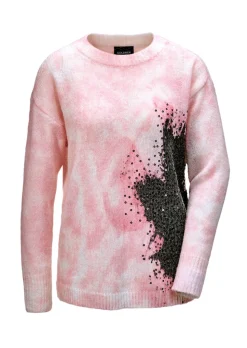 Pullover mit femininem Druck und Pailletten