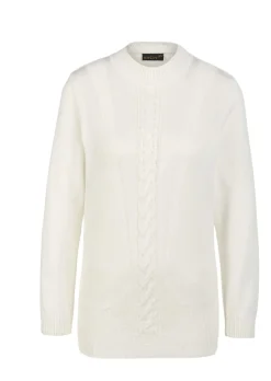 Pullover mit streckendem Zopfmuster