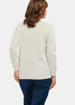 Pullover mit streckendem Zopfmuster