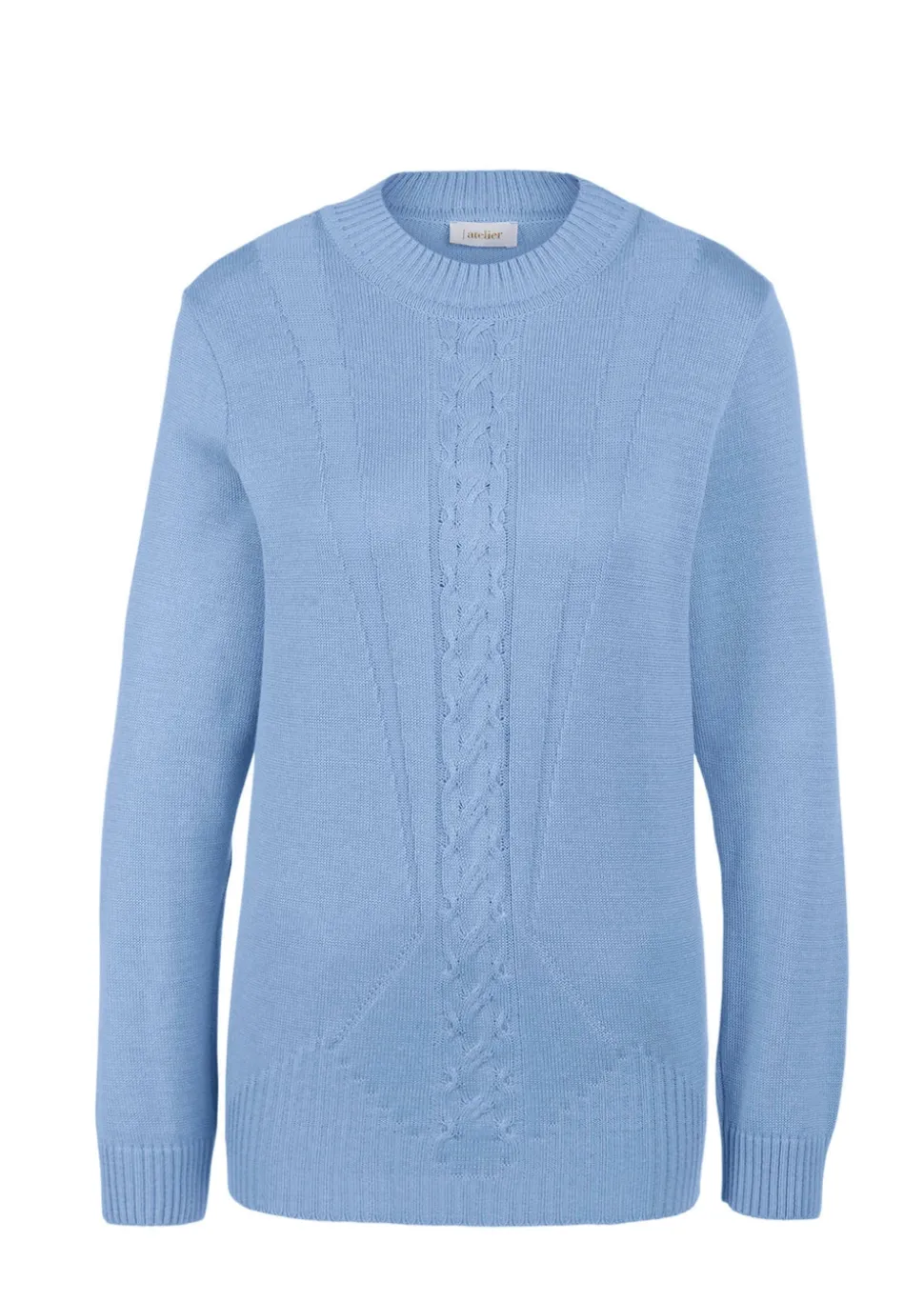 Pullover mit streckendem Zopfmuster