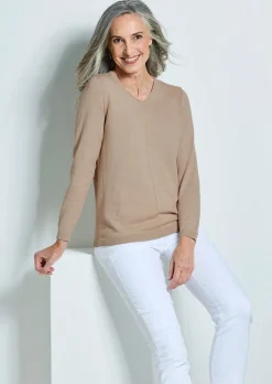 Pullover mit V-Ausschnitt aus COTTAMIRA