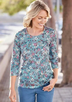 Raffiniertes Druckshirt mit 3/4-Arm