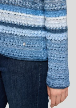Ringelpullover in Strukturstrick