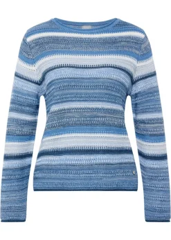 Ringelpullover in Strukturstrick