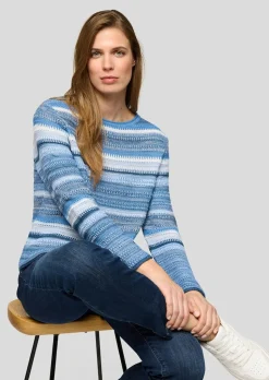 Ringelpullover in Strukturstrick