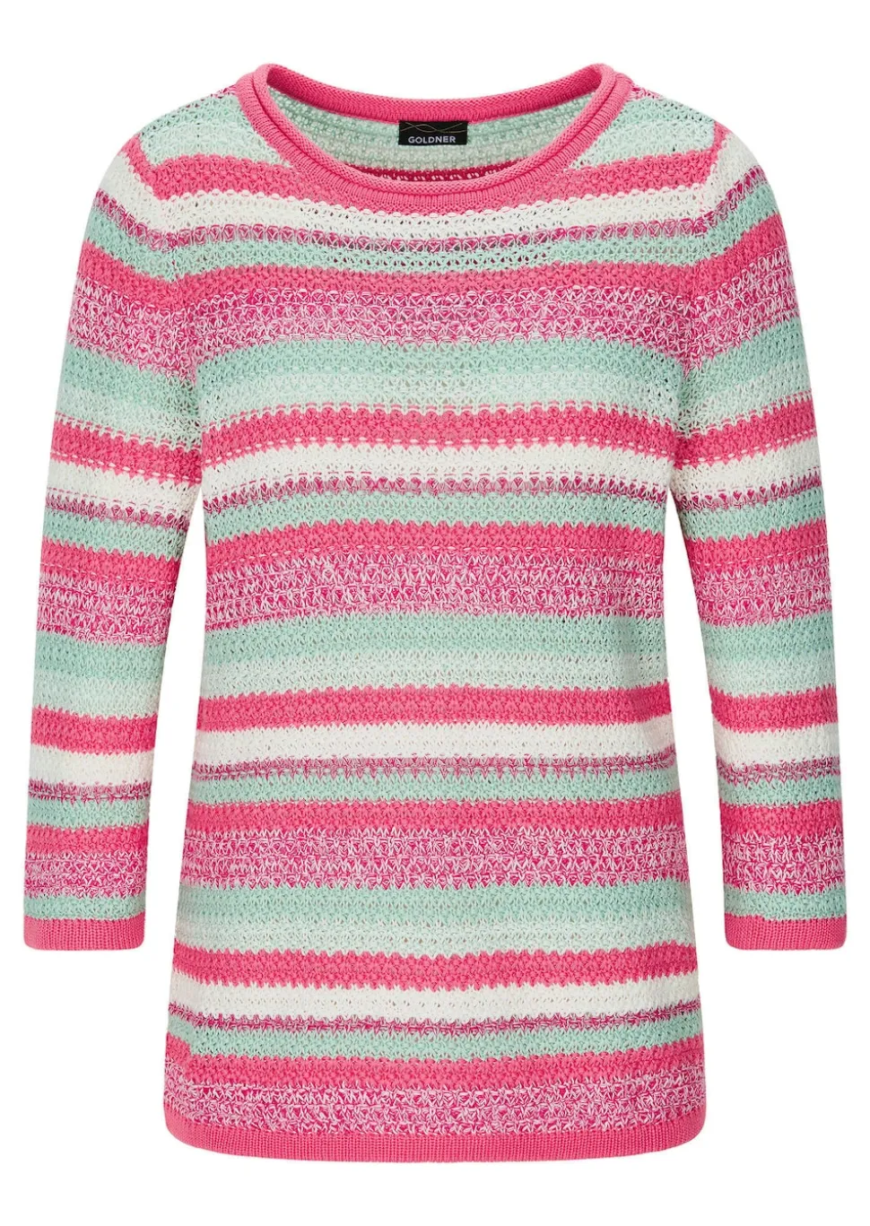 Ringelpullover mit U-Boot-Ausschnitt