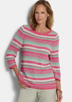Ringelpullover mit U-Boot-Ausschnitt