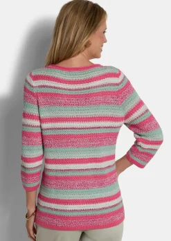 Ringelpullover mit U-Boot-Ausschnitt