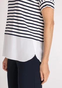 Ringelshirt mit angeschnittenem Saum