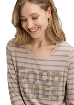 Ringelshirt mit Glitzerdruck