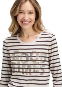 Ringelshirt mit Glitzerdruck